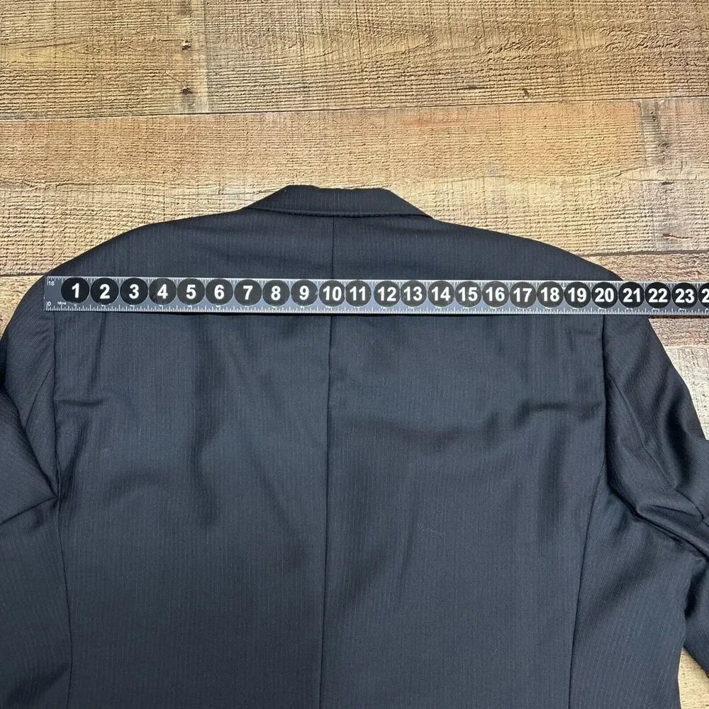 Hart Schaffner‎ Marx Blazer Mens 46R Dark Gray Pin Stripe Suite Coat Career